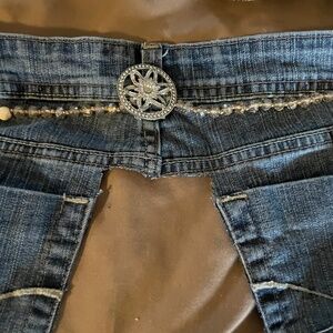 Handcrafted Blue Denim pocket belt, 38 inches